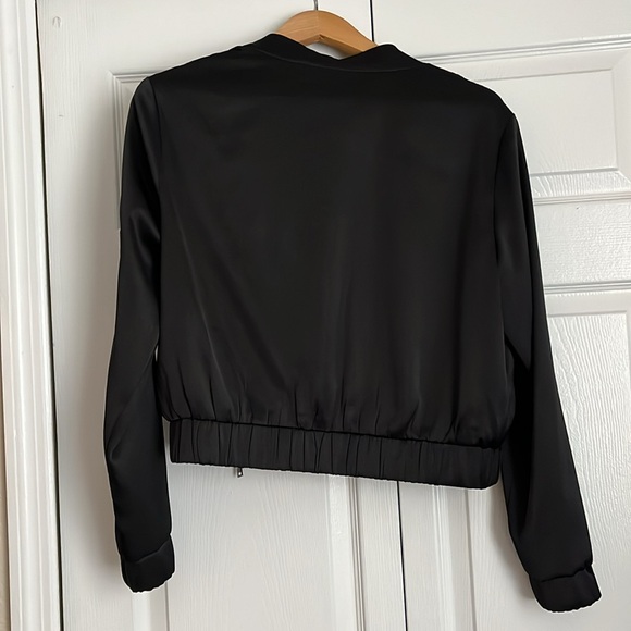 Maison d’Amelie black satin bomber jacket - Picture 7 of 7